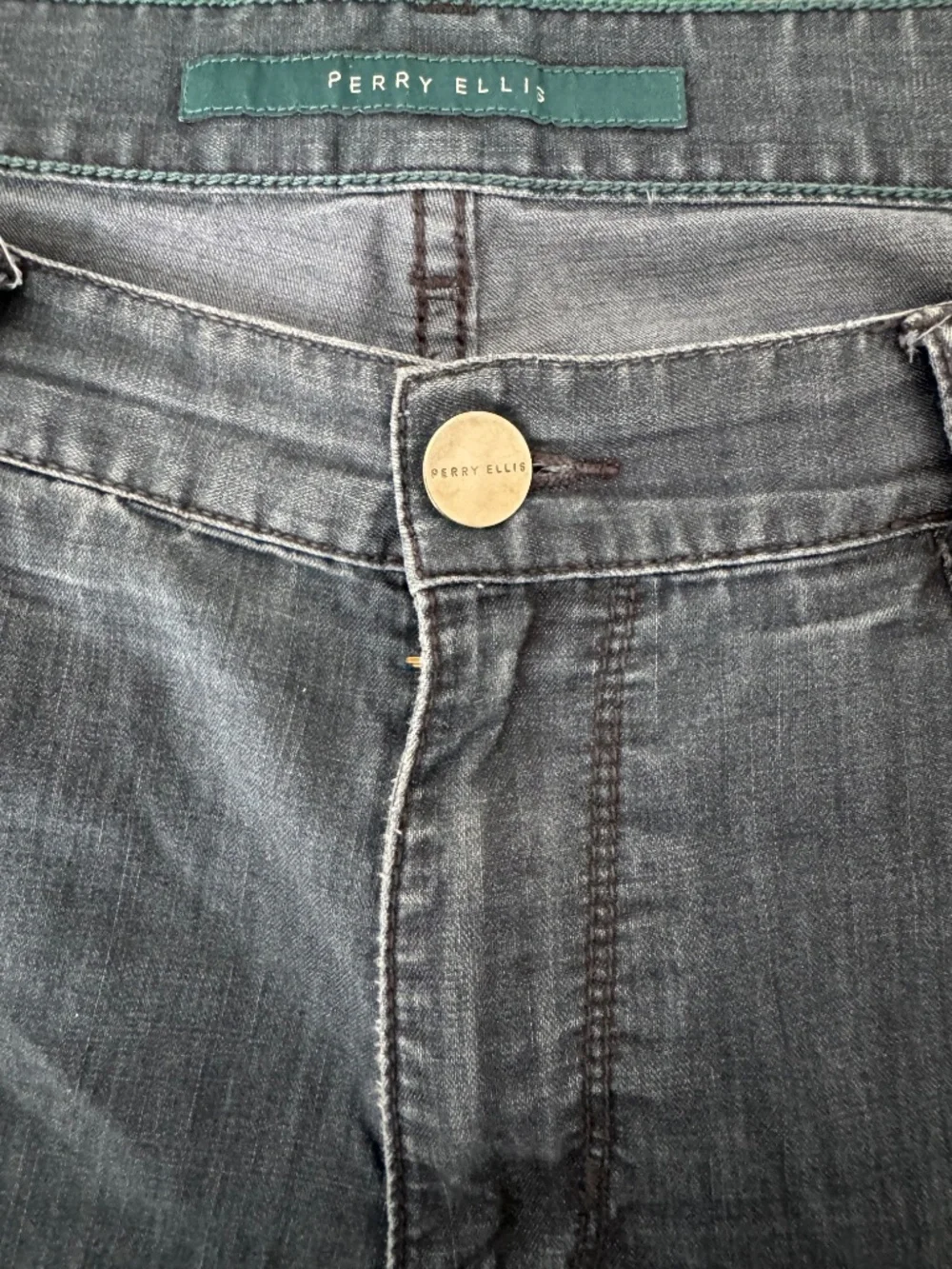 Perry Ellis Men's Dark Wash Straight Leg 5-Pocket Jeans 38x32